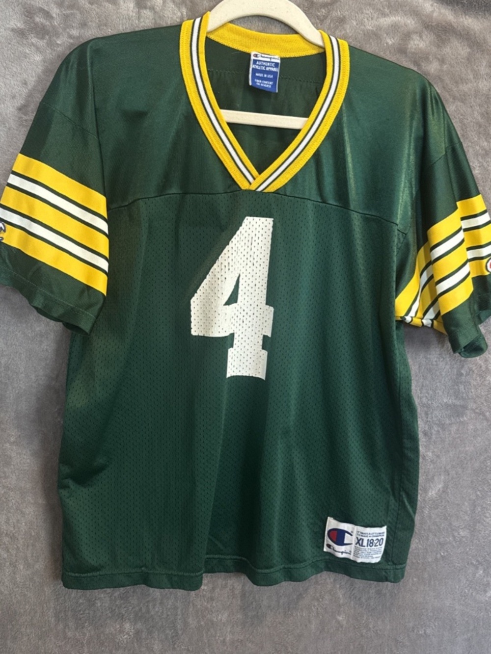 Vintage Champion Green Bay Packers Brett Favre #4 Jersey Youth XL 18-20